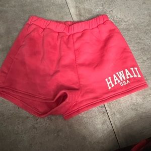 PINK COMFORTABLE SLEEP SHORT GRAPHIC “HAWAII U.S.A”